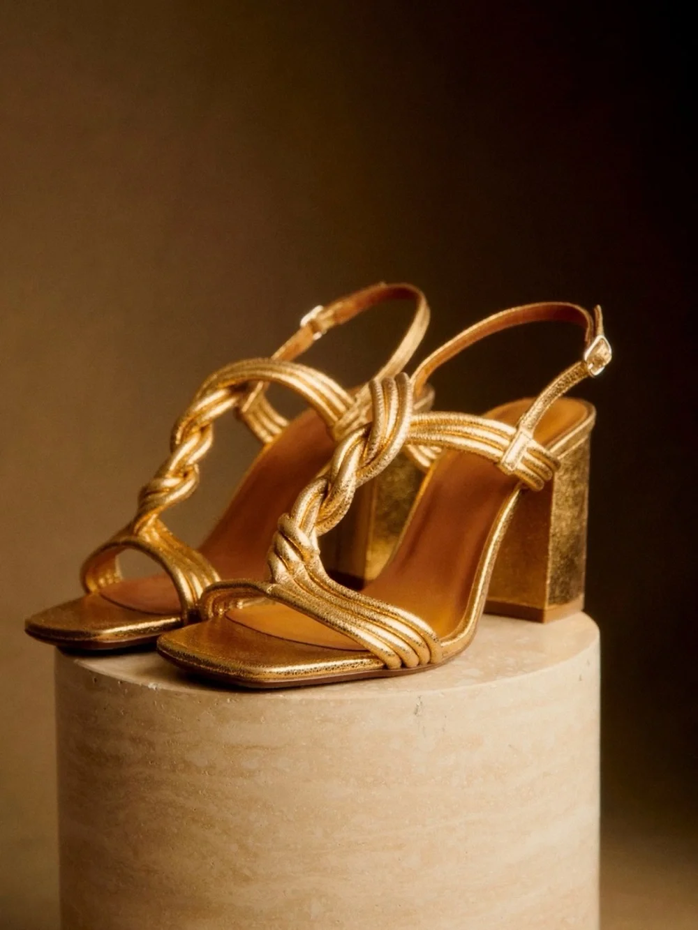 Sezane Maeve Gold High Sandals